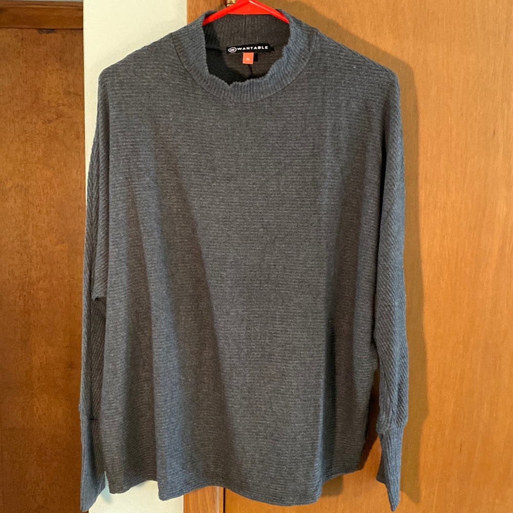 Wantable Ribbed Mock Neck Top